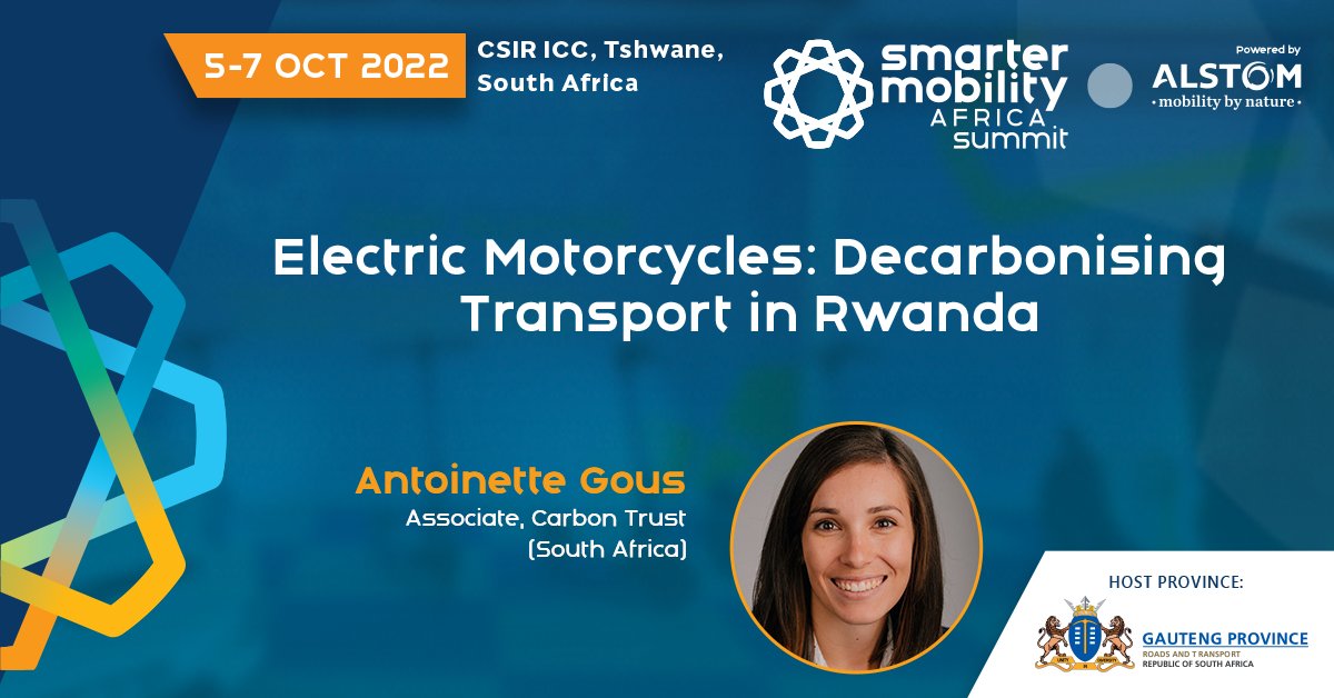 smaforall's tweet photo. Join thought leader Antoinette Gous, Associate for @thecarbontrust for an in-depth session on: Electric Motorcycles: Decarbonising Transport in Rwanda.
Get your tickets today: https://t.co/HpNLCm1dPr 🎫
#SMAsummit #EVs #ElectricMotorcycle #decabonisation #smartcity https://t.co/QuVHaHVkAS