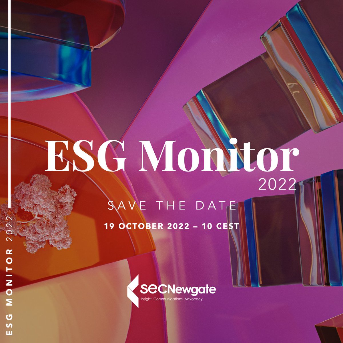 SECNewgateGroup's tweet photo. Save the date: on 19 October at 10am (CEST) @SECNewgateSpA will launch its global ESG Monitor 2022 in an online event.

Stay tuned for more updates!

#ESGMonitor #SECNewgateESGMonitor #ESGevent https://t.co/KfpjwkEL8F