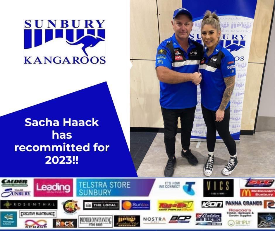 SKFNC's tweet photo. Good news to start the weekend!!

The Sunbury Kangaroos are thrilled to have Sacha back on board for next season. Sacha joined the club last season and has come a long way after an injury riddled 2021. Sacha made the ruck her spot in the div 2 side with her confidence growing. https://t.co/NZA3NSmPqy