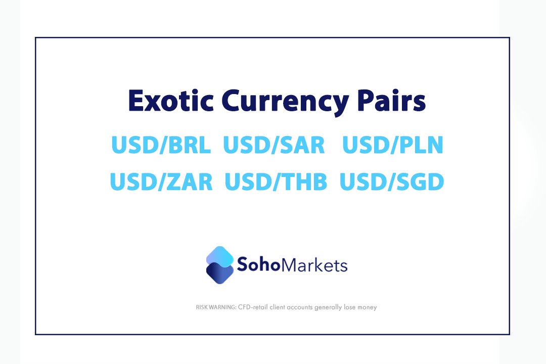 Soho_Markets's tweet photo. Exotic Currency Pairs:
Exotic currency pairs are made up of one major currency paired with the currency of an emerging economy, such as Brazil, Mexico or Hungary.

Find out more about us at  https://t.co/4x48u3Cqwh
RISK WARNING: CFD-retail client accounts generally lose money. https://t.co/j6KeUg1nMu