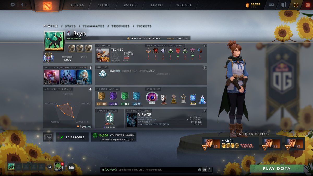 OGesports's tweet photo. in our latest bundle, we designed a wallpaper that has been made specifically to fit your Dota 2 profile. 

no more weird looking backgrounds to wear your colors in game, now we can all be cool like @bryndota https://t.co/mcLWcg1nsr