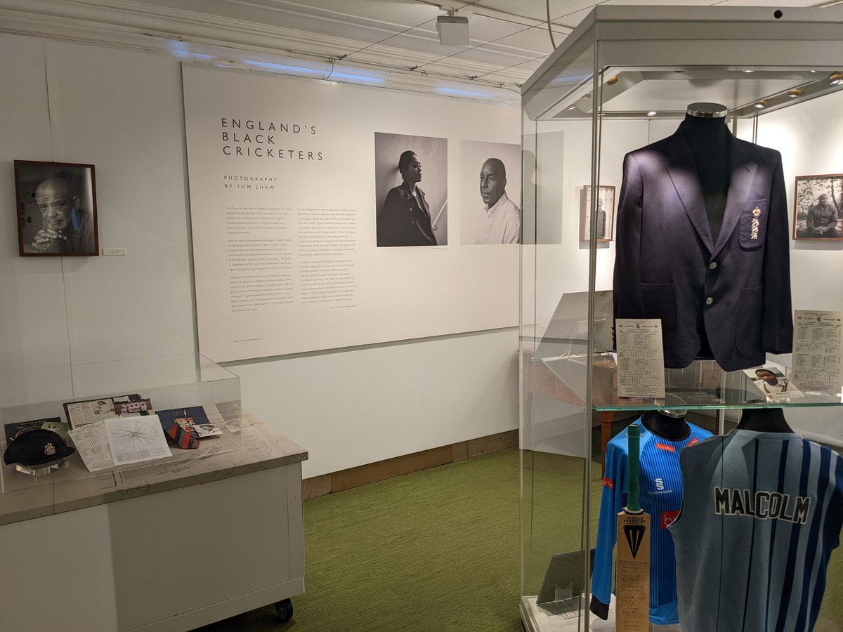 archivist_al's tweet photo. On National Sporting Heritage Day we are proud to launch our England's Black Cricketers exhibition featuring the portraits of Tom Shaw, objects from the players, highlights of Skys You Guys Are History &amp; portraits of the next generation @sportinghistory #NSHD2022 @HomeOfCricket https://t.co/yyp6tgKJ4v
