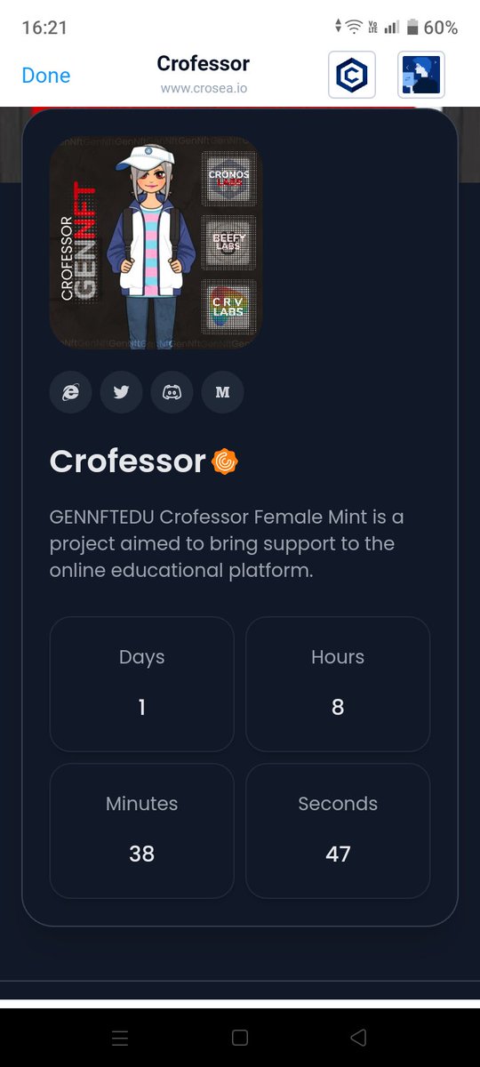 The count down has started get your CRO ready!!!🔥🔥🔥🔥 Help us bring Blockchain education to everyone!!❤️🔥