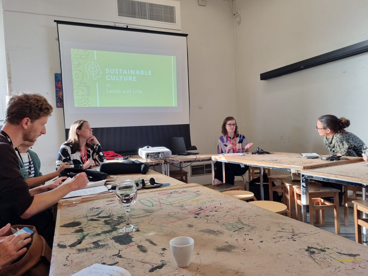 In a session now with @lisabroadest and @museums_yvonne covering the commitments that we've made in #Leeds and #Lille as partners in delivering culture in a carbon sustainable way across the broad sectors and industries in the two cities @SAIL_Leeds @LeedsMuseums @EUROCITIES