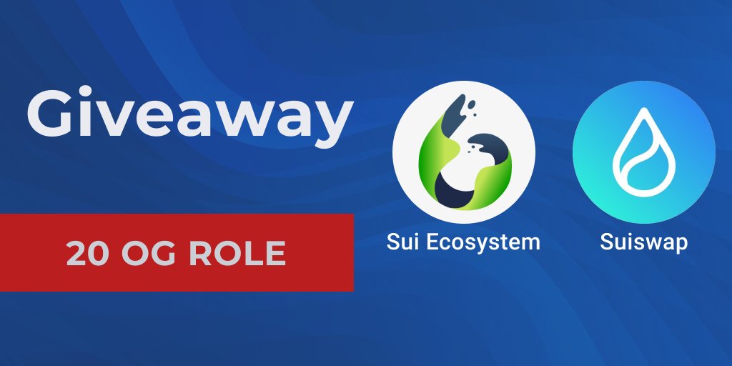 Trader_Ben69420's tweet photo. 🎉🎁 OG Giweaway 🎁🎉

@suiswap_app  will give away 20 OG roles for our followers 🔥

✅To enter:
1️⃣Follow @SuiEcosystem &amp; @suiswap_app  
2️⃣Like❤ , RT
3️⃣Tag 3 friends

48 hours⏳
GL☘
#Giveaway #Suiecosystem #Sui #Web3 https://t.co/V7pJLDue3a