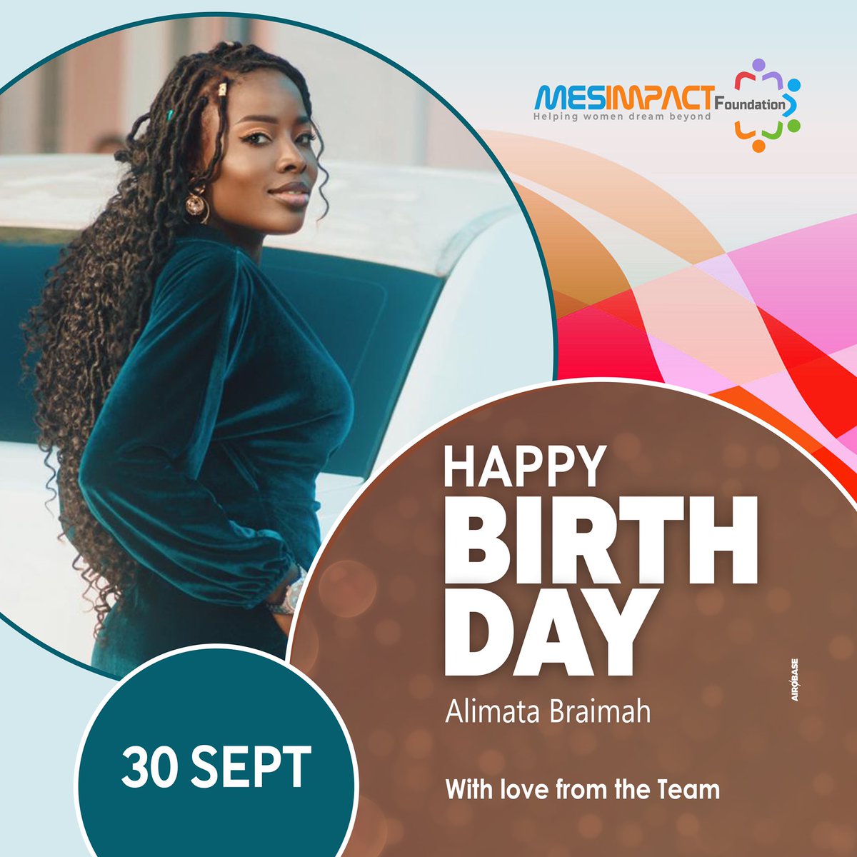 MESImpactFdn's tweet photo. Hurray! Happy glorious birthday Dr. @BraimahbelA 💐
We wish you the happiest of birthdays this year.
May you continue to grow to become a purposeful woman and a treasure for the world. May you grow in strength, wealth, health and happiness. Cheers 🥂 
#HappyBirthday https://t.co/oEY72cQZXF