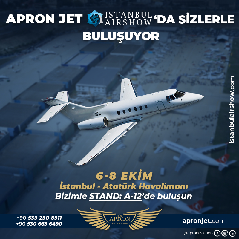 You are invited to our stand!

🗓️ 6 - 8 October
We are taking our place at the 13th International Civil Aviation and Airports Fair 2022 Airshow. @istanbulairshow
📍Istanbul Ataturk Airport
📍Stand A-12
📲+90 (533) 230 8511
📞+90 (312) 446 80 70
#Airshow #Istanbulaırshow2022