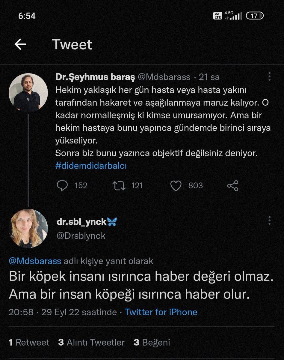 Doktorun uslübune bak o zaman bende size aynı telden cevap vereyim , 'okumak cehaleti alır, eşeklik baki kalır' ✋ iyi günler.
#didemdidarbalcı #YazıklarOlsun