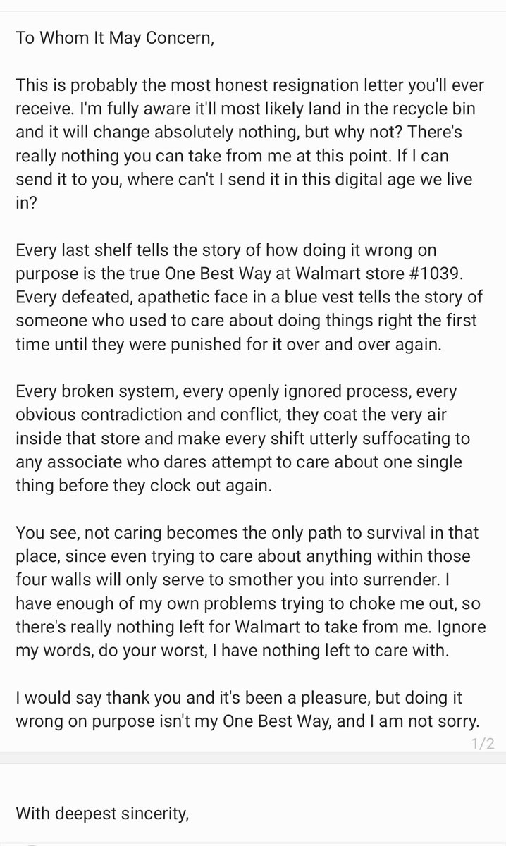 SarcasmMyShield's tweet photo. @MrScribblers @Walmart 🙋🏻‍♀️🙋🏻‍♀️🙋🏻‍♀️ As stated in my letter which of course got quickly buried... https://t.co/ShYjQBtHSE