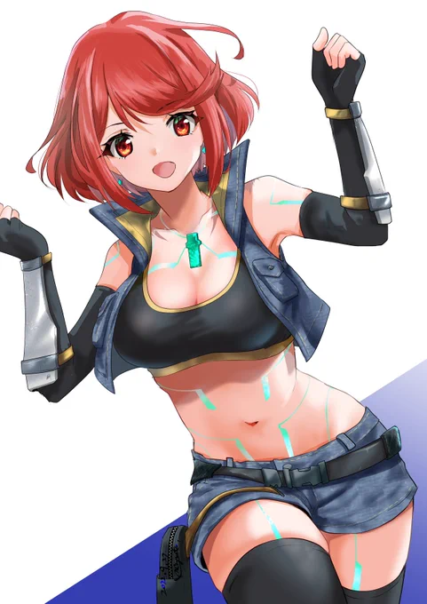#今月描いた絵を晒そうゼノブレイド3の衣装を2のキャラに着せる 