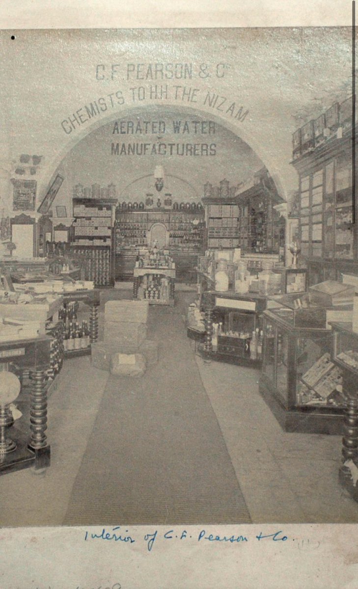 hemantsarin's tweet photo. Exterior &amp; Interior of C.F. Pearson &amp; Co., chemists to the Nizam. Seems to be doubling up as a department store also. #Secunderabad #Hyderabad #VintagePhotography @aun_mehdi @nuts2406 @HiHyderabad @DalrympleWill @YunusLasania @MohdMuzzammilK @Peachtreespeaks @ssharadmohhan https://t.co/3NU0ptJNI1