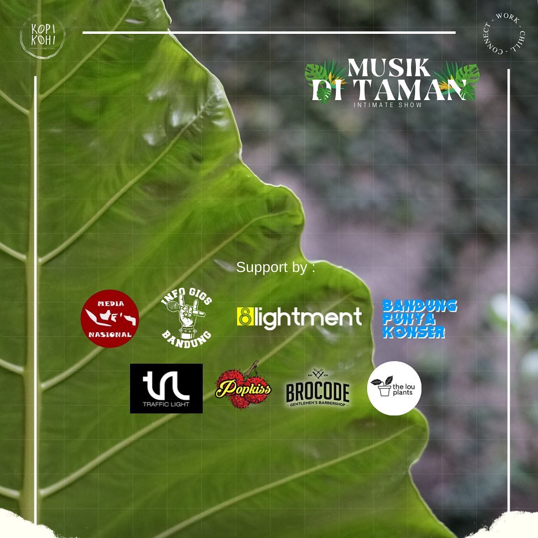 Besok malam nih, gass yah??

"Musik Di Taman"
Sabtu, 1 Oktober 2022
Mulai : 06PM - 09PM
At Kopi.kohi
Jl. L.L. R.E. Martadinata No.193 Bandung
(with health protocols)