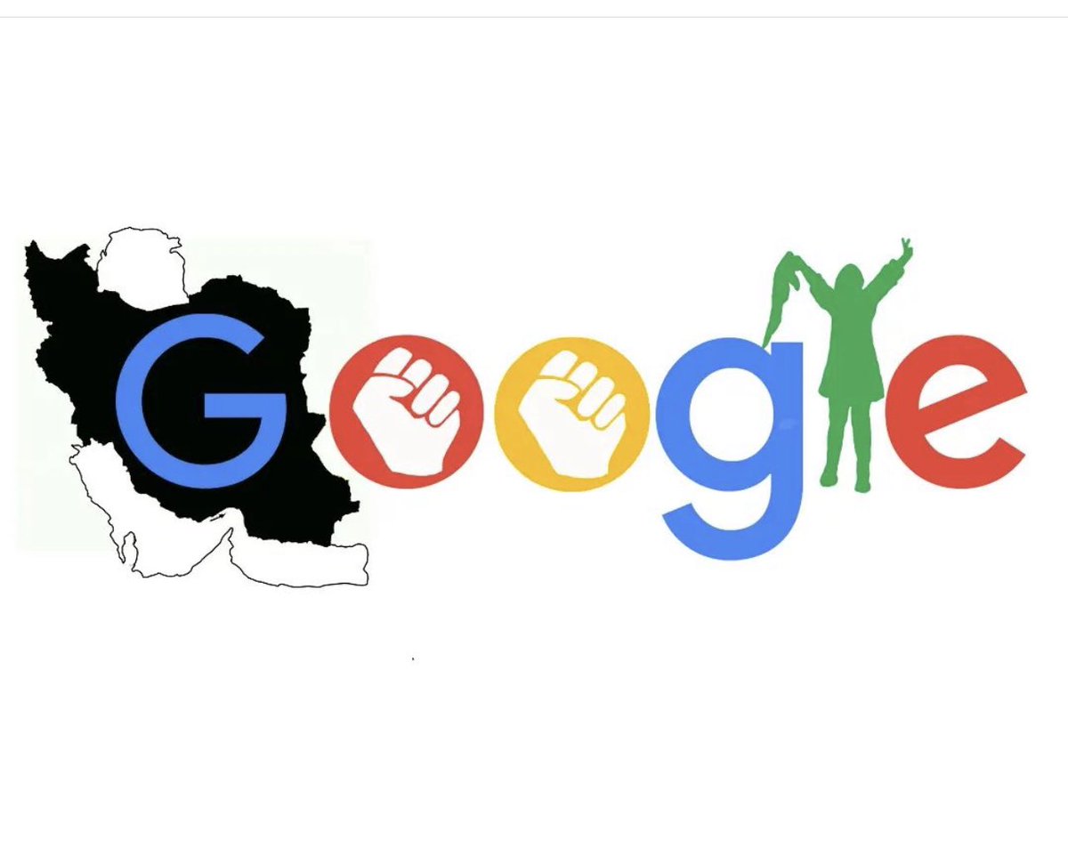 Omid_M's tweet photo. .@Google, please do the right thing and, in solidarity with Iran, change your logo. 
(by artist: Neda Moftakhari)
#MahsaAmini #مهسا_امینی #IranProtests https://t.co/pACJ6Wj2j9