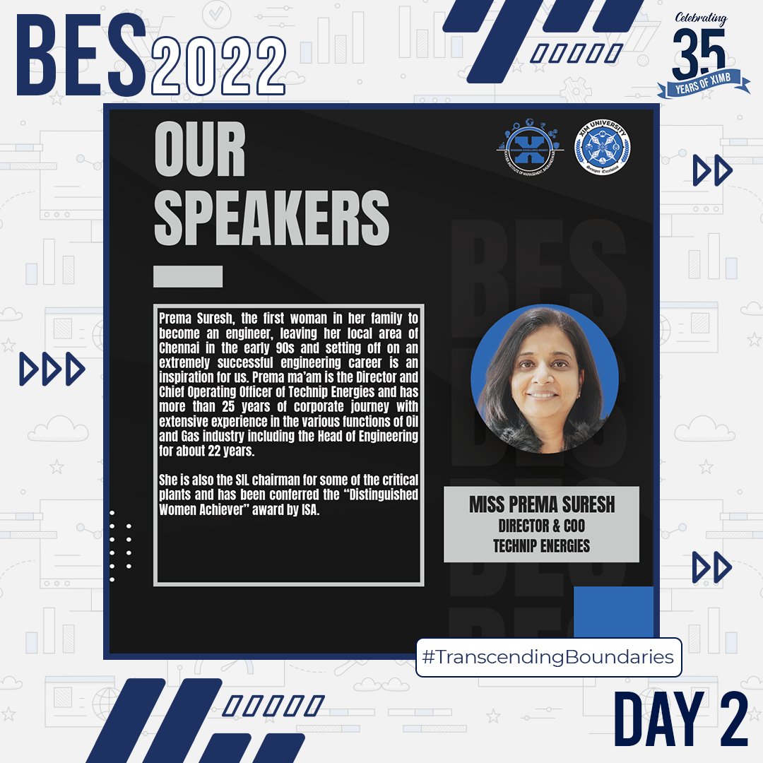 ximb_official's tweet photo. Prema Suresh, Director and COO of Technip Energies, has 25 years of corporate experience within the Oil and Gas Industry. She has received the "Distinguished Women Achiever" award from ISA and serves as some plants' SIL chairperson.
#BES2022 #35YearsOfXIM https://t.co/8QAeGkLlx0