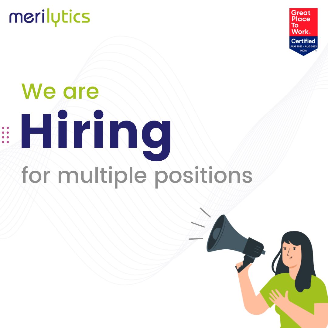 merilytics's tweet photo. Merilytics is hiring for multiple roles across Business, Technology and Data Science.
Join us and be a part of our vibrant and entrepreneurial organization, and make an impact in the world of analytics!
To apply, visit https://t.co/KwugvaGLe6
#merilytics #HIRINGNOW https://t.co/YzI0eRUJ6q