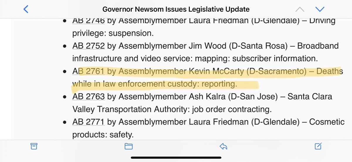 Yaaay <a href="/CAgovernor/">Governor Gavin Newsom</a> <a href="/GavinNewsom/">Gavin Newsom</a> signed #AB2761 today! I’m grateful for all the community support the bill received and that we will have a needed tool to hold carceral facilities accountable for lives lost inside.