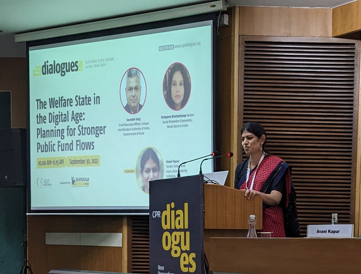 AccInitiative's tweet photo. #CPRDialogues2022 begins! 

🎙️Panel on 'The Welfare State in the Digital Age: Planning for Stronger Public Fund Flows' moderated by .@avani_kapur of .@CPR_India taking place now. 

🎥 Catch the livestream here: https://t.co/WtNXWNzAhP https://t.co/9vBjPKZNl9