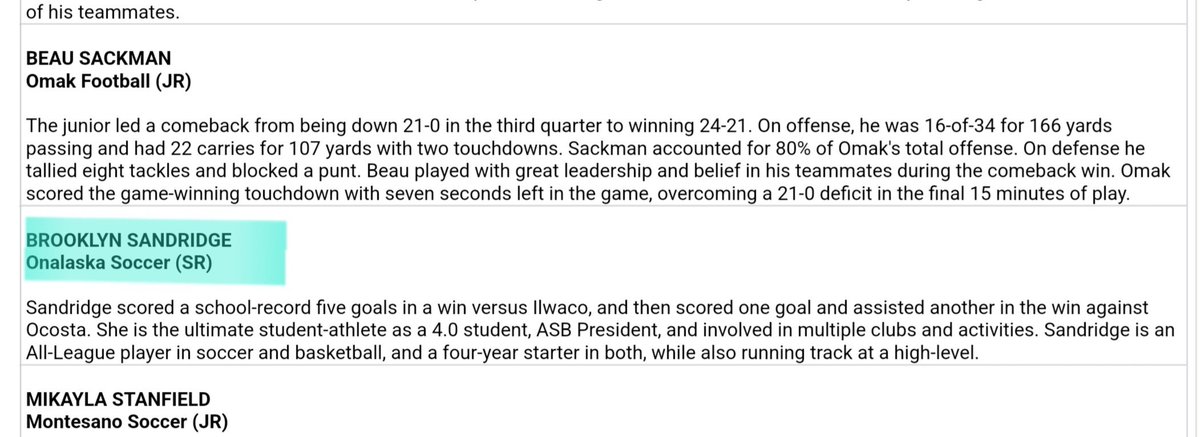 logger_soccer's tweet photo. Congratulations @b_sandridge_ https://t.co/P0bg1q44KZ