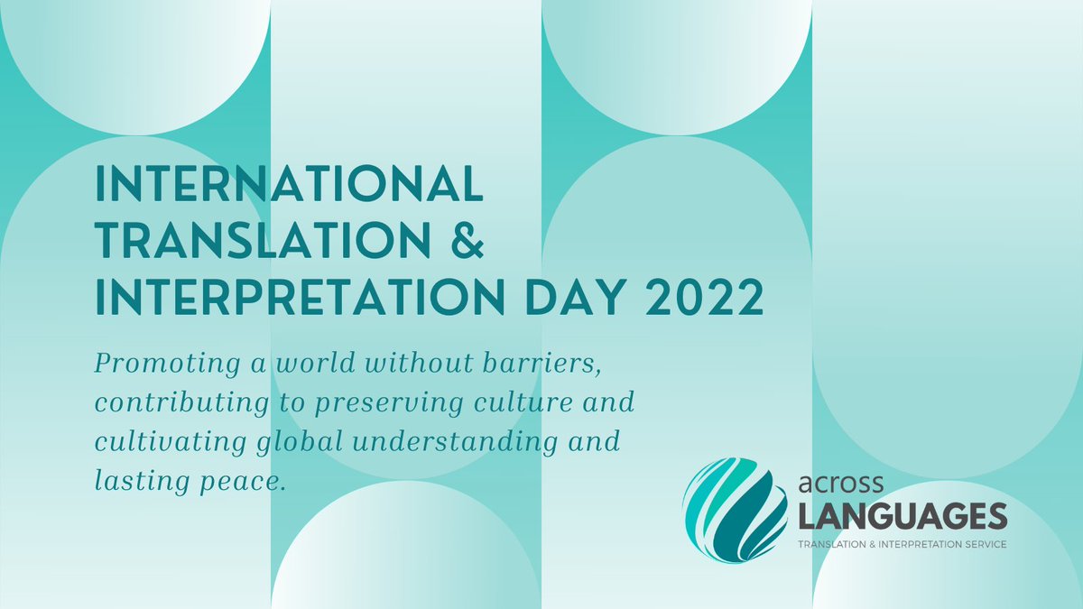 AcrossLanguage1's tweet photo. A big THANK YOU to all Interpreters and Translators!!!! Today we pay tribute to the wonderful work you do. #InternationalTranslationDay #AcrossLanguages #ALCommunity #t9n #1nt https://t.co/1ZTV9pBuFQ