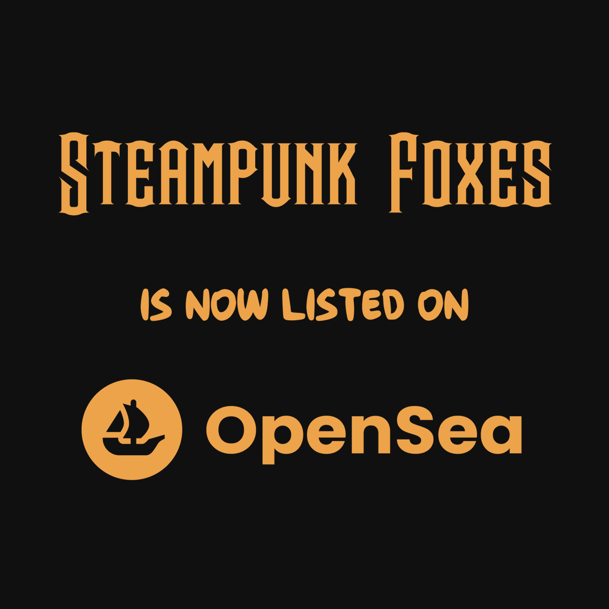 siriwiz0's tweet photo. 🦊Steampunk Foxes is now listed on @opensea⚙️

🛒You can now buy and sell on https://t.co/D6lMmfG56g

#OpenSea #Optimism #NFTTHAILAND https://t.co/GvbRlQ1Qg5