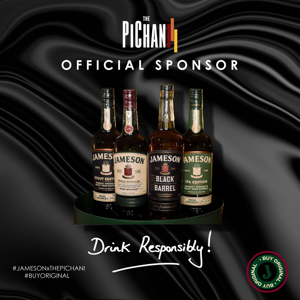 ⚫️🍂 Announcing our Official Sponsor for #ThePiChani 2022.

🥃#JamesonxThePiChani
📌 #BuyOriginal
