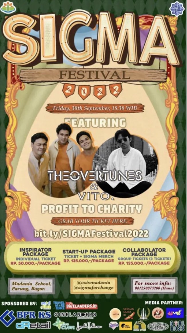 Malam ini <a href="/TheOvertunes/">TheOvertunes</a> Live di Sigma Festival Madania School Bogor! 

Lezgooo!