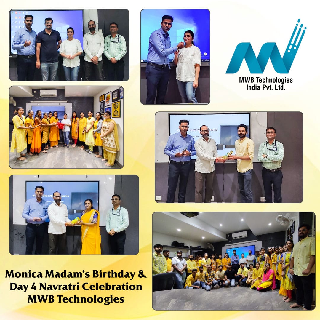MwbTechnologies's tweet photo. Special Day, Special Once, Special Function.
Day 4 of Navratri Big Celebration with @MonicaP2922   Birthday and Yellow Color theme.
Thank you Mam for being so supportive and motivating the entire team...
@MukeshBafna22  #navratri2022 #mwbtechnologies #NavratriSpecial https://t.co/FkZpI2jySI
