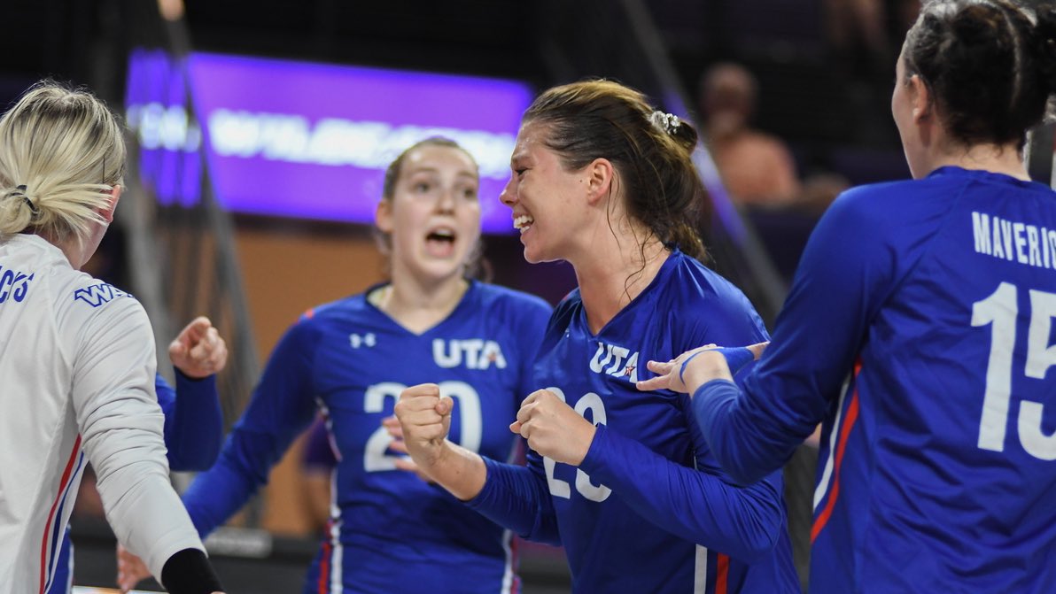 UTAMavsVB's tweet photo. Not one
Not two
Not three
Not four
Not five
Not six
Not seven
But eight straight wins … and counting! 

#BuckEm 🐎 https://t.co/0HGFOhUoZR