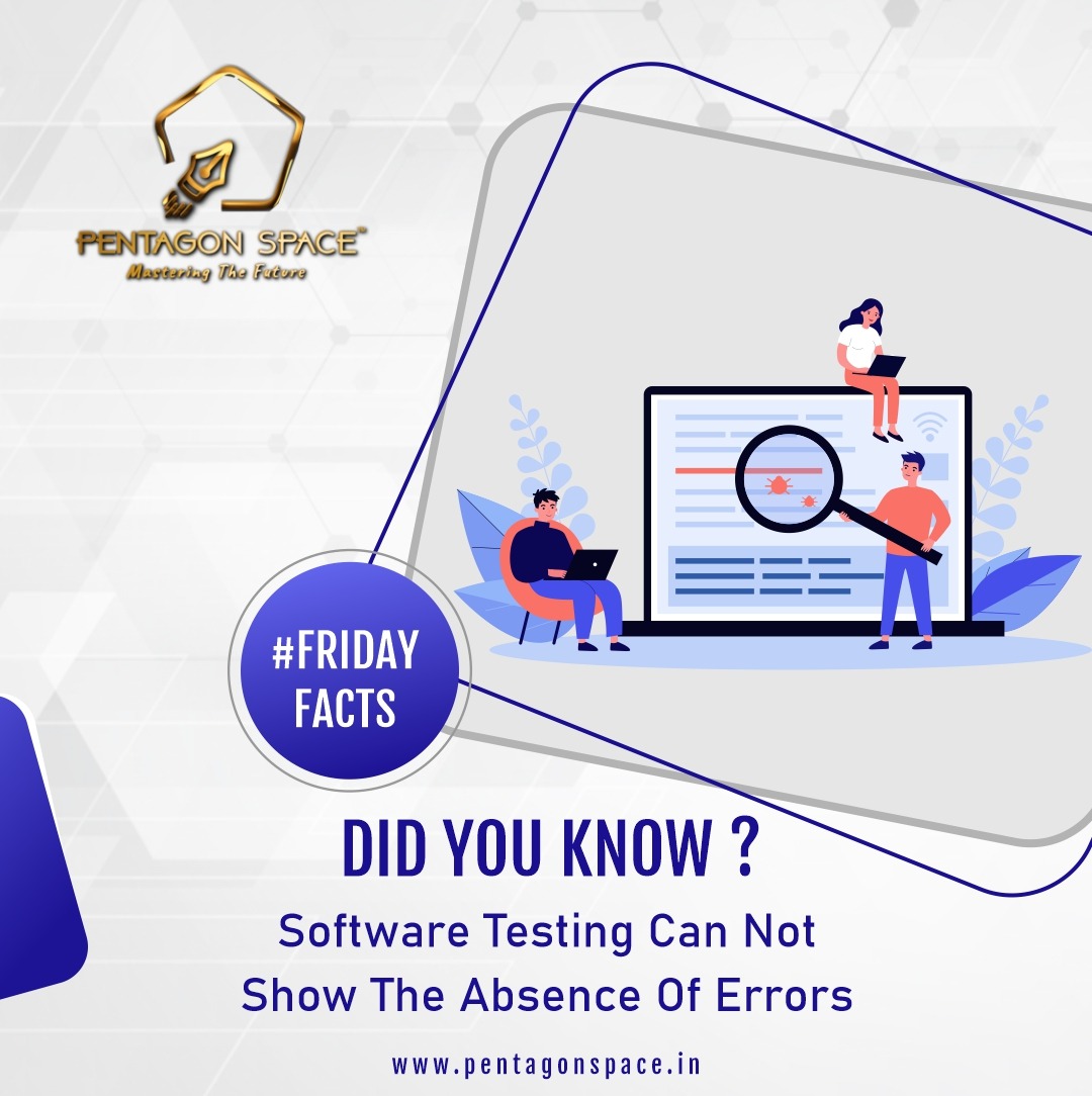 pentagon_space's tweet photo. Software Testing can not show the absence of errors.
.
.
.
#pentagonspacebangalore #pentagonspace #friday #facts #FridayFacts #testing #softwaretester #masteringthefuture https://t.co/KedViJQNZy