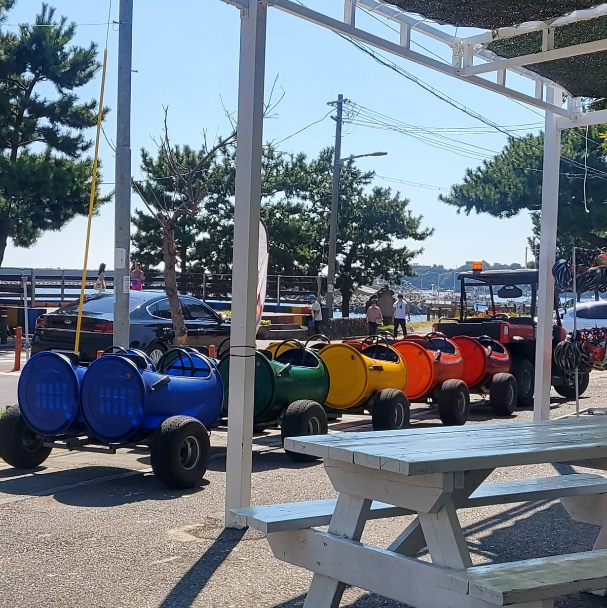 가족여행 중 틈새 박은빈 투어!
✅️ 리치망고 올인원망고, 애플망고 : 개인적으로 애플망고가 더 맛있다!
✅️ 스타벅스 쑥떡 크림 프라푸치노 : 짱맛! 크림만 퍼먹기 완!
✅️ 깡통열차 타기:보기와는 다르게 스릴있음!
✅️ 인생네컷(프라이빗룸-보라색 방)
⬜️ 대정읍 앞바다로 돌고래 보러가기