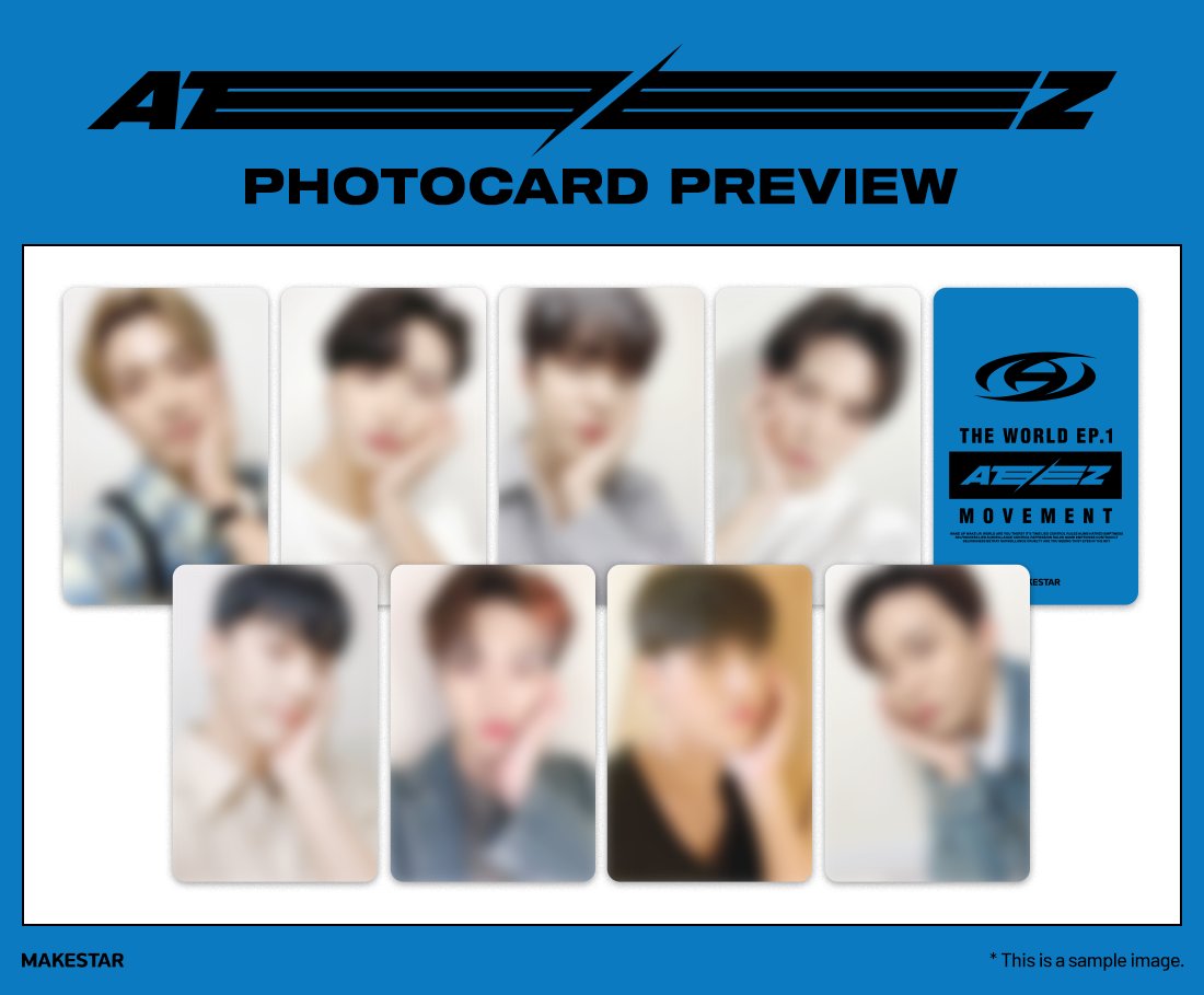 Makestarcorp's tweet photo. #ATEEZ [THE WORLD EP.1 : MOVEMENT] MEET&amp;CALL EVENT PART.2

⏰D-1 Ending soon⏰

💖메이크스타 한정판 포토카드 프리뷰
💖MAKESTAR Limited Photocard Preview

🗓️2022.09.29 ~ 10.01 23:59 (KST)
🔗https://t.co/ng8hJhr2p9 https://t.co/qjqHIcMcMA