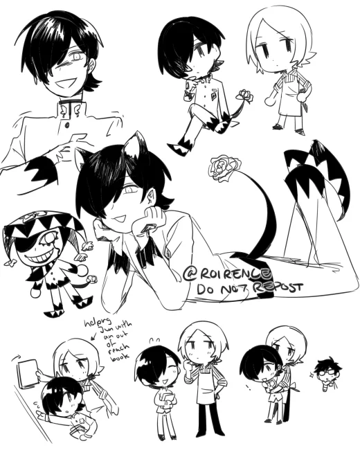 some 5-6month old exclusive sketches for my ko-fi ✍☕ 