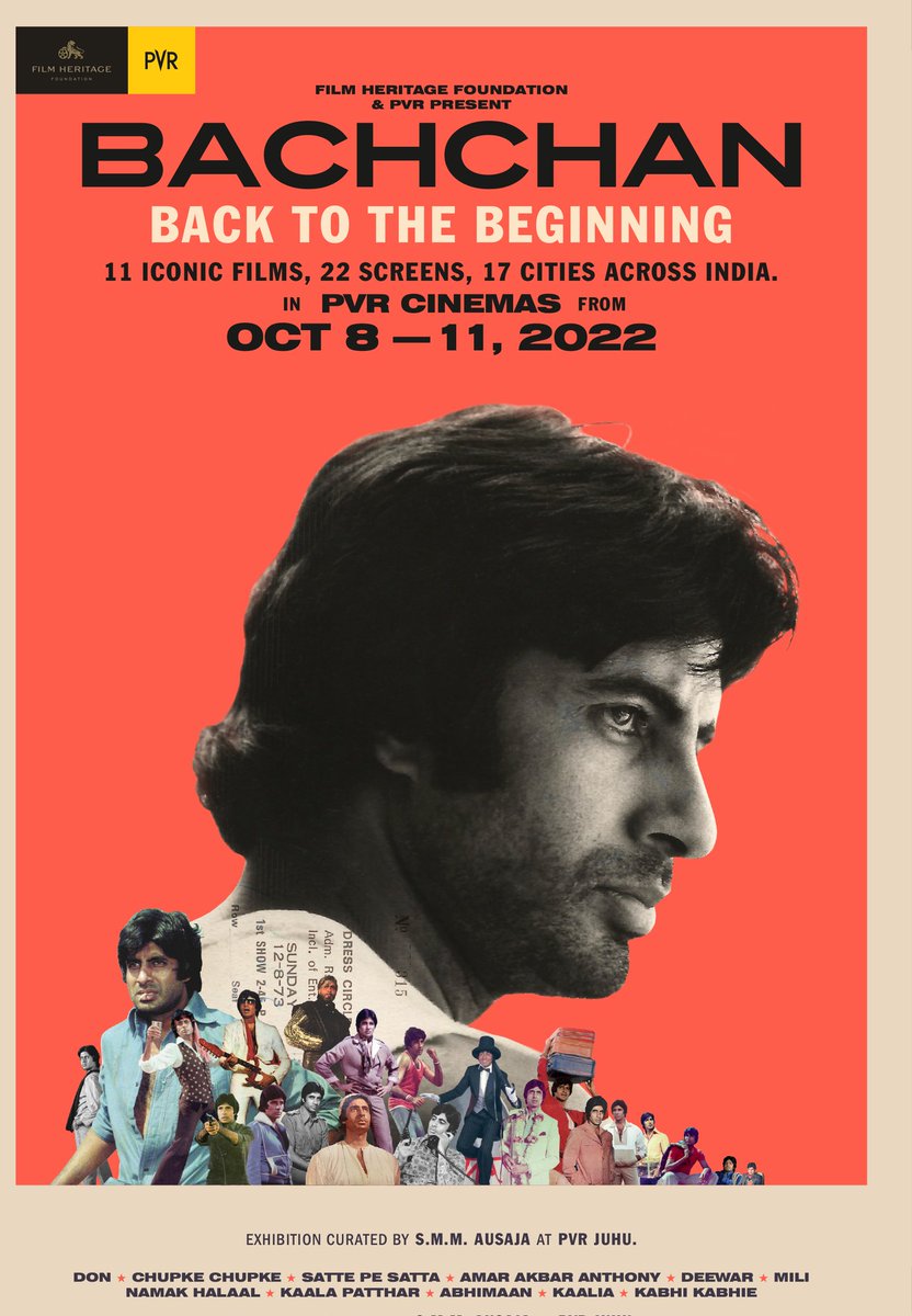 #Don #KaalaPatthar #Kaalia  #KabhiKabhie #AmarAkbarAnthony, #NamakHalaal #Abhimaan, #Deewar #Mili #SattePeSatta and #ChupkeChupke...

Catch some of the @SrBachchan  classics on the big screen, this October at the @_PVRCinemas.