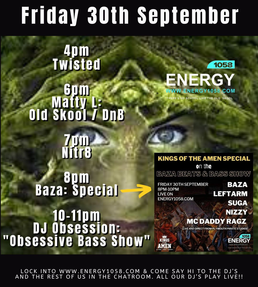 energy1058's tweet photo. Cancel all plans for this evening 😝 were very proud to bring you this lineup tonight. You can listen in here https://t.co/kXhpDjJISI we have a very friendly chatroom so come &amp; say hello. 
@mattyL313 @djnitr8 @bazawaxworks @DjObsession1 @kingsoftheamen https://t.co/H6SAtmJ6F6