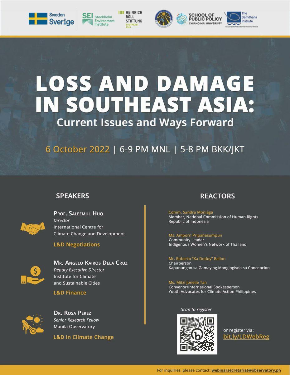 SEI_Asia's tweet photo. Existing aid does not cover the full range of #LossAndDamage communities face.
To put the needs of the most marginalized first, join the movement to create a #FinancingFacility in Southeast Asia.
Join the call: https://t.co/wJj9mnZGSU
Join the webinar: https://t.co/9LrA33Eeum https://t.co/iYSh6AOTg7