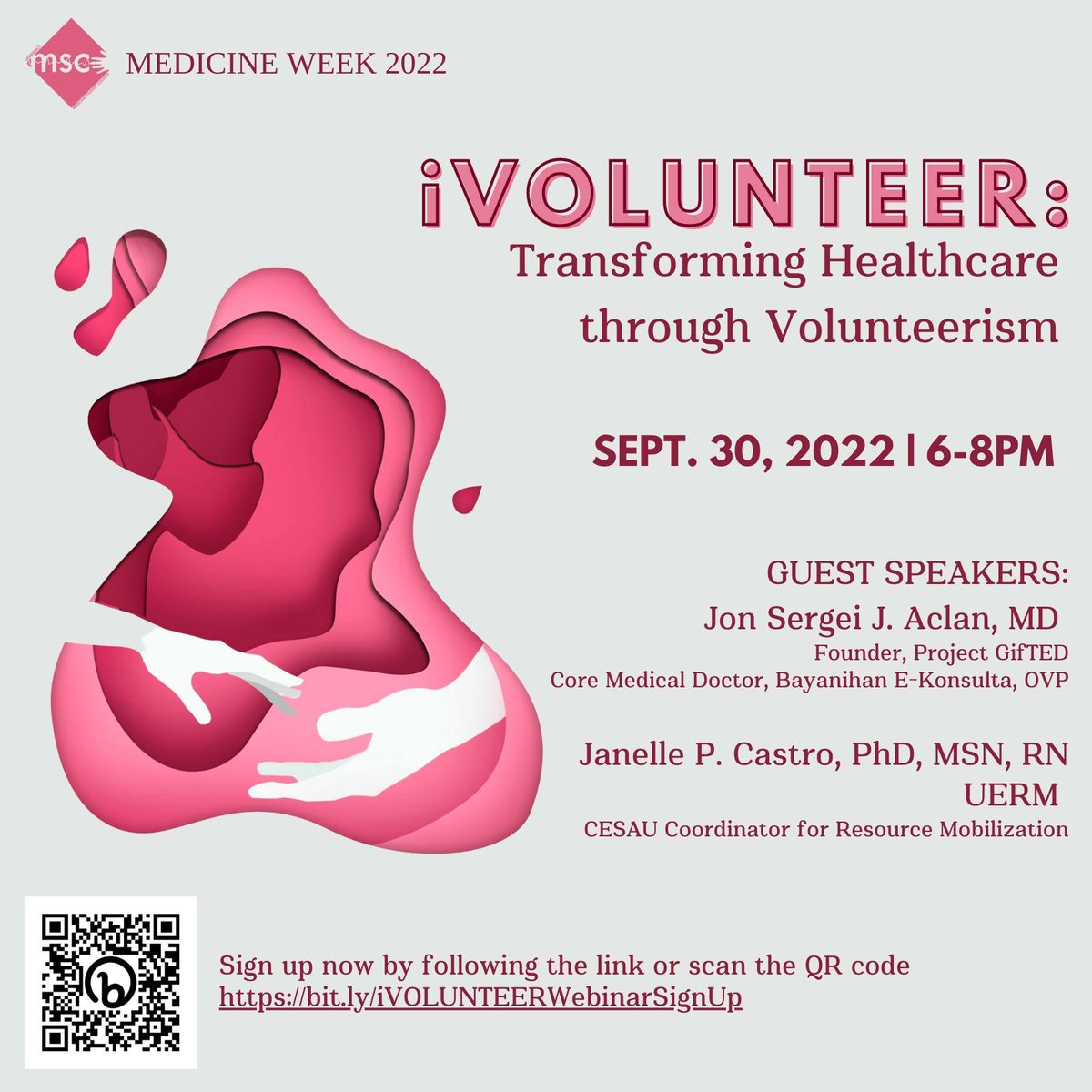 uermmsc's tweet photo. Happening tonight at 6-8PM! If you haven't registered yet, the time is now! Lets learn how to enact positive change in our healthcare through volunteerism. 

Sign up by following this link: https://t.co/AeYjdc5d2y
or scan the QR code below! https://t.co/vrIqx2YibX