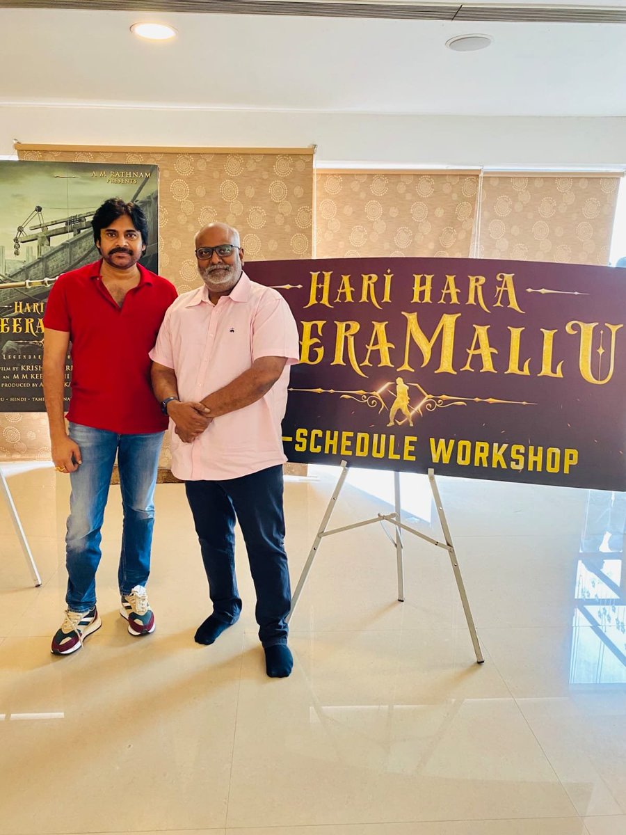 Latest Pic Of #Pawankalyan From #HariHaraVeeraMallu workshop Good to see that he actually taking time, getting trained and concentrating on the film which is a bit difficult in his timelines Hope that film is shaping out well