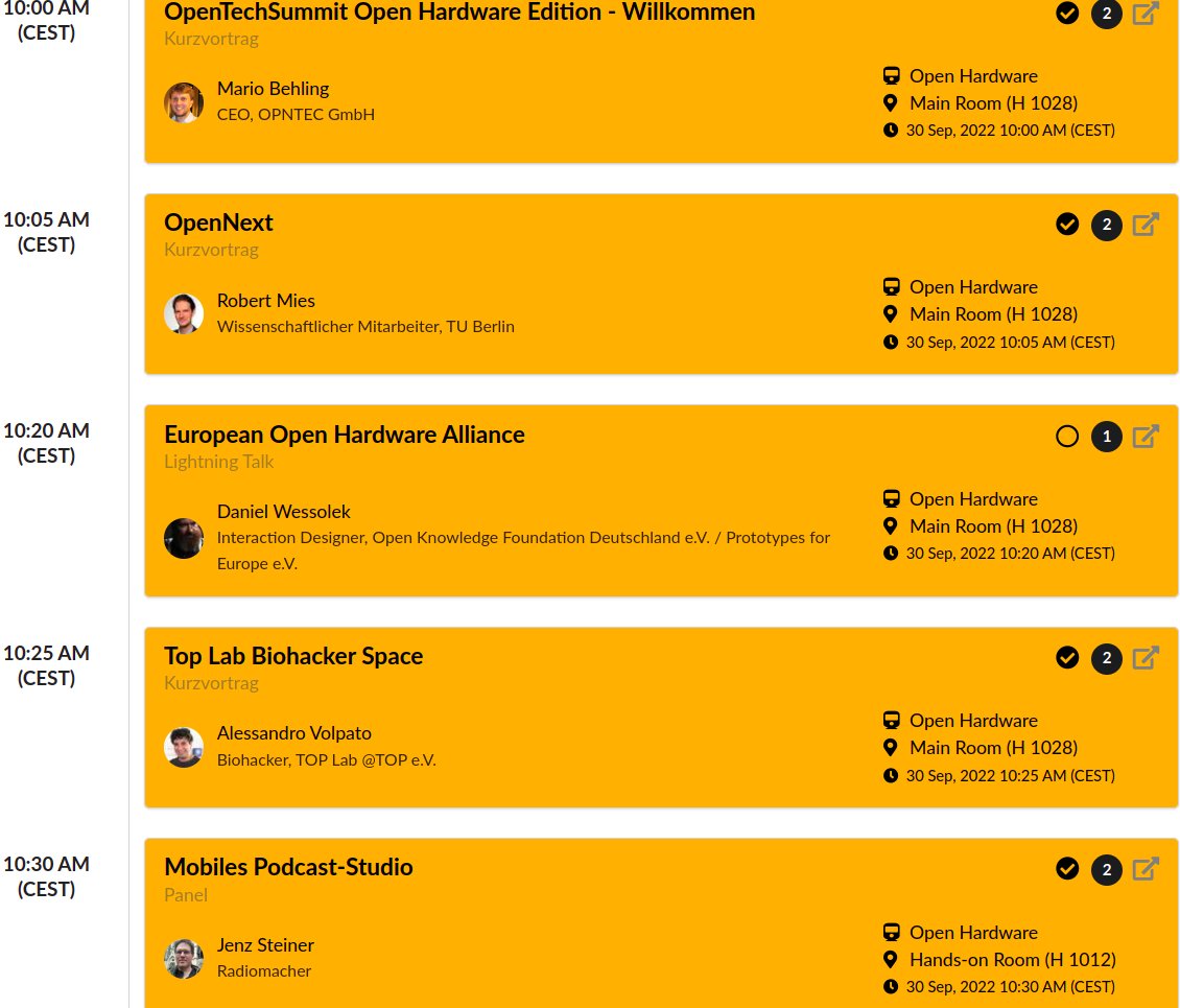Day 1 #OpenTechSummit 10AM today <a href="/TUBerlin/">TU Berlin</a> Room #H1028 on #OpenHardware #OpenSource #Produktion #Community #Makerspaces Free Registration opentechsummit.eu