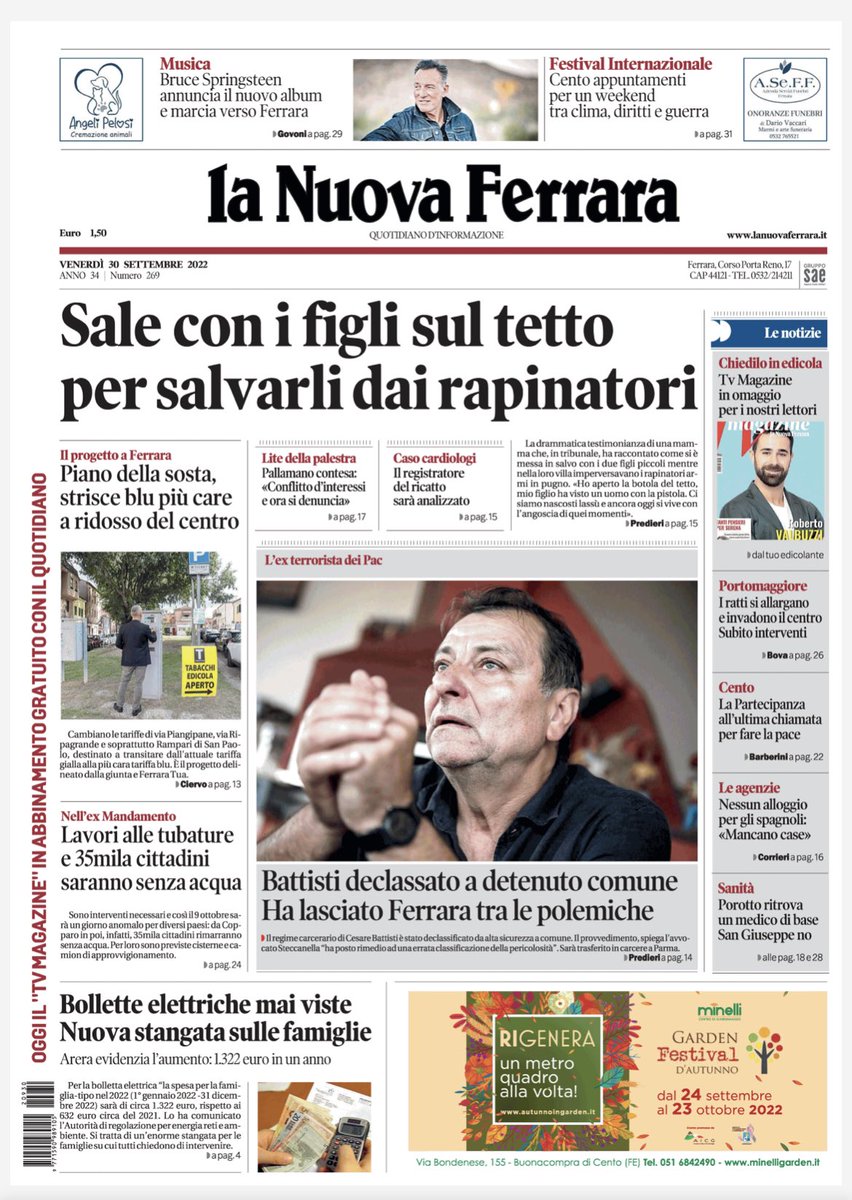 FrancescoDondi's tweet photo. Non potete capire gli strali nello scoprire che aumenterà il costo dei parcheggi a #ferrara Mannaggia!!!
#trenotizie
- bollette elettriche, stangata da oltre 1300 euro
- oggi è giorno importante alla Vm di #cento
- come si sta un giorno senza acqua corrente? Chiedere a #copparo https://t.co/gne7YhMSXR