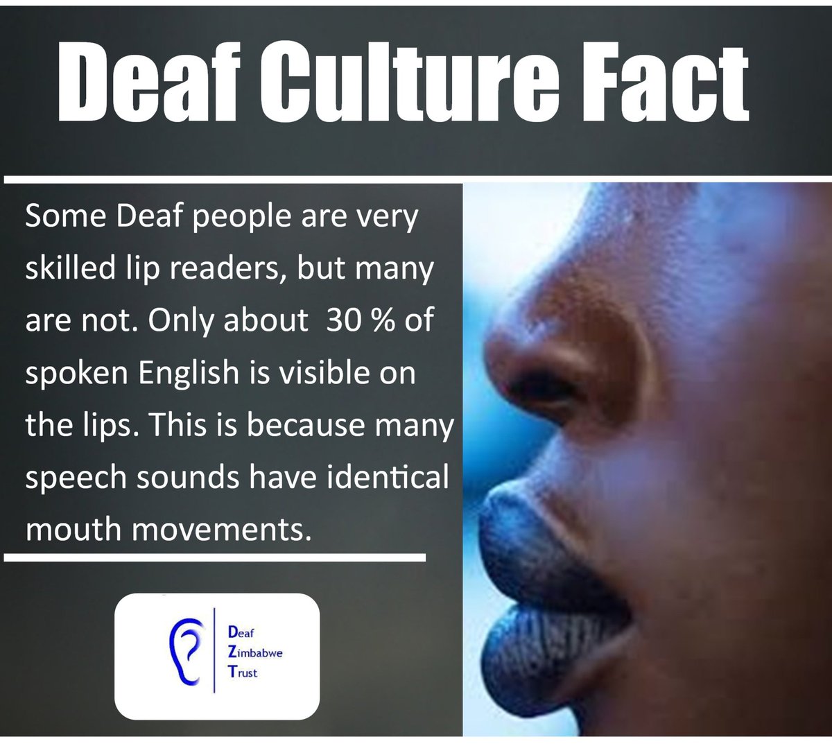 DeafZimTrust's tweet photo. #FactFriday

#DeafAwarenessMonth 
#BuildingInclusiveCommunitiesForAll 
#Deaf https://t.co/PDw811O6gr