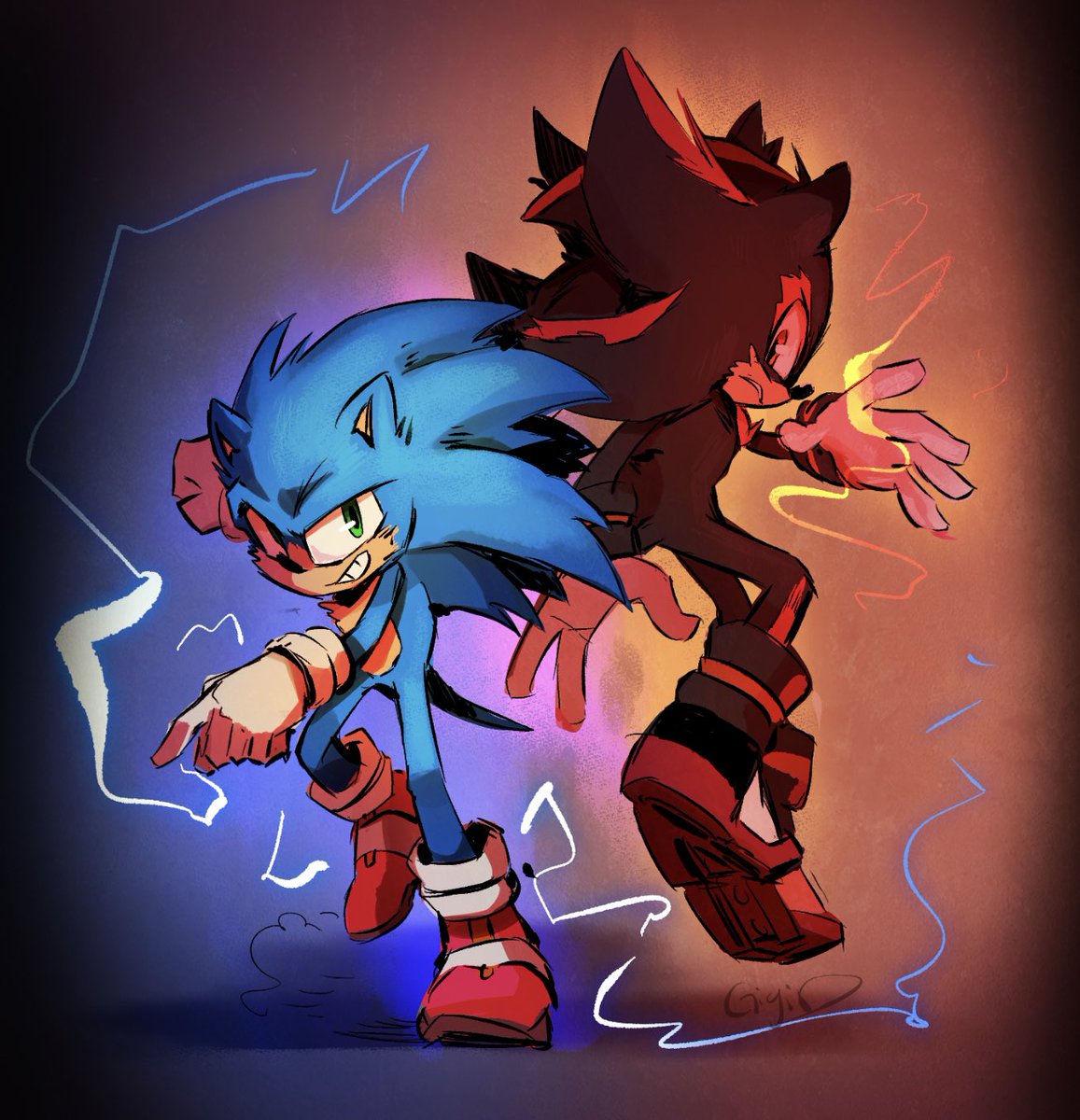 For some reason I liked this and am posting the process
Sonic and shadow doing thing