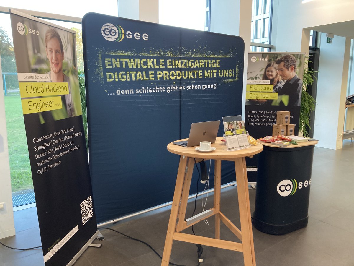coseeaner's tweet photo. Kaffee ist fertig &amp; auch sonst sind wir bereit für den Ansturm auf den Knabberkram und die cosee-Bambusbecher auf der #OPENRHEINMAIN! Besucht unsere Talks &amp; vor allem unseren Stand, um mehr über cosee, unsere Projekte und unsere offenen Stellen zu erfahren! #ORM2022 #WeAreHiring https://t.co/vQ2TnOCdR5