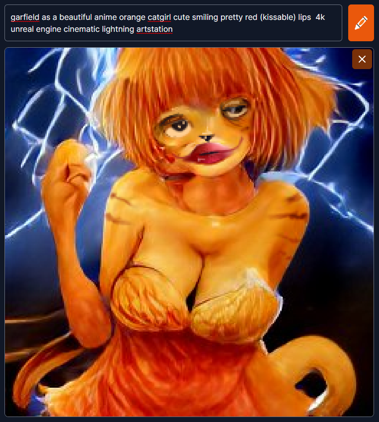 LumpyTouch's tweet photo. There's no doubt in my mind that making AI art is real art.

I spent about 1.5 hours tweaking things to produce these visuals. The hair, perfect red lipstick color, focus, eyes, wrinkles, theme, reflections, clothes. It was a joy to achieve a result I couldn't have previously. https://t.co/l7x6S4v9vD