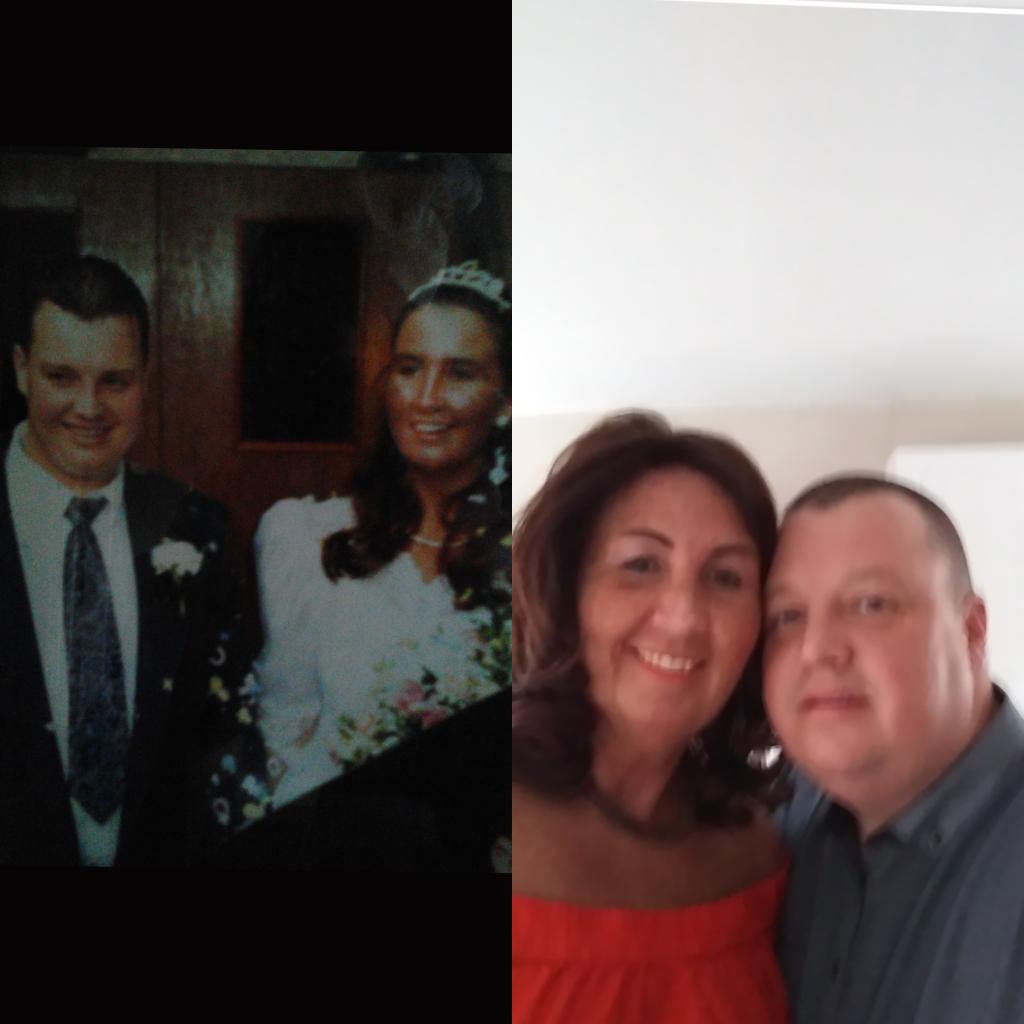 Happy anniversary to my wife Lisa 27years I need a medal the size of a bin lid (she probably feels the same like)