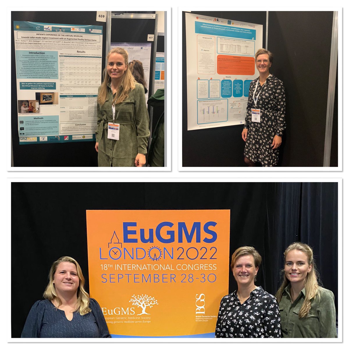 marijeholstege's tweet photo. Proud of both my PhD-students at #eugmscongresslondon2022 presenting results on #AugmentedReality serious gaming @judybakker and effectiveness of ambulatory #Geriatricrehabilitation. @astridpreitsch @Omring @Inholland https://t.co/TFX6J9GV3t