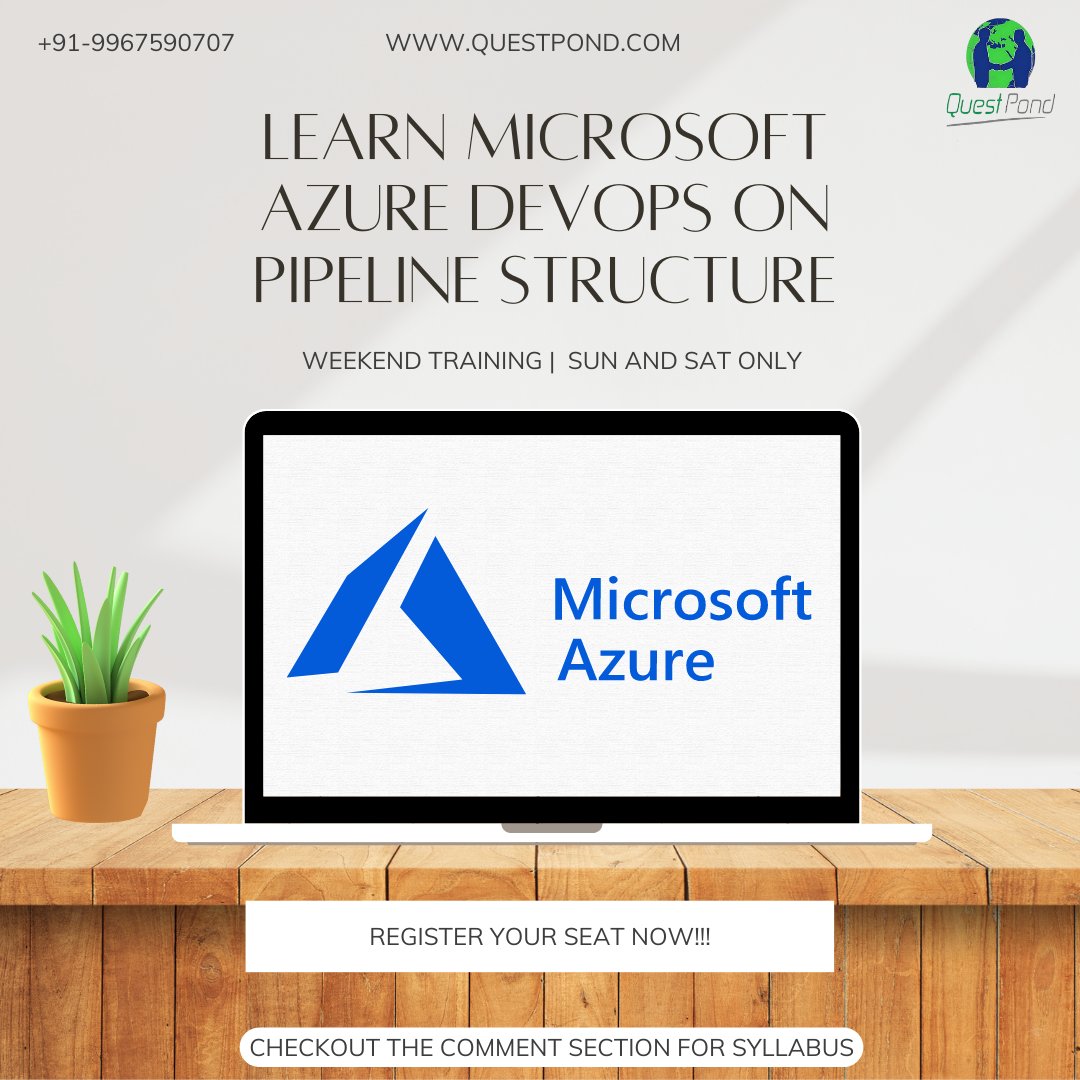 questpond's tweet image. 👨‍💻 Learn Azure DevOps on 𝐏𝐢𝐩𝐞𝐥𝐢𝐧𝐞 𝐒𝐭𝐫𝐮𝐜𝐭𝐮𝐫𝐞. 
👉 This Saturday and  Sunday we are going to cover the following in live training.
✔️ So please don&apos;t forget to attend.
.
.
.
.
.
#AzureDevOps #Azuredeveloper #learnazure #livetraining #webinar #programming