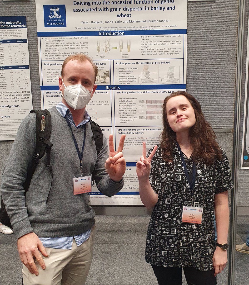 drpatrickallen's tweet photo. Had a brilliant time at @ComBio2022 talking seeds, walls, TFs &amp; OMICS with some @asps_ozplants folk. Local conference for us -- only a short train ride into Melbourne. 🌱🌿🌾

First student poster session in 3 years. Next stop, post-conference drinks. 🍺🍷🥂✌🏻 #Oktoberfest https://t.co/izcJW3uOUS
