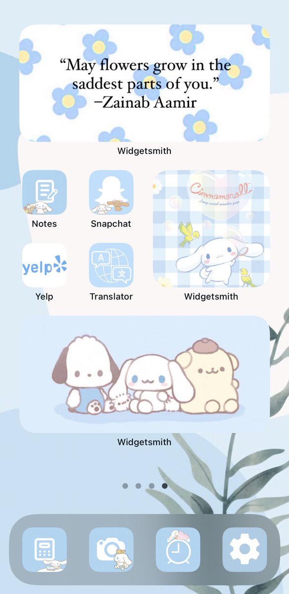 annnooyen's tweet photo. 2 years later: Loved the Ghibli theme but needed to change things up! Totally in love with my new widgets, I keep geeking over the icons 🤩🥰 #cinnamoroll-inspired 🌀☁️☕️ https://t.co/QQsex32Fa8
