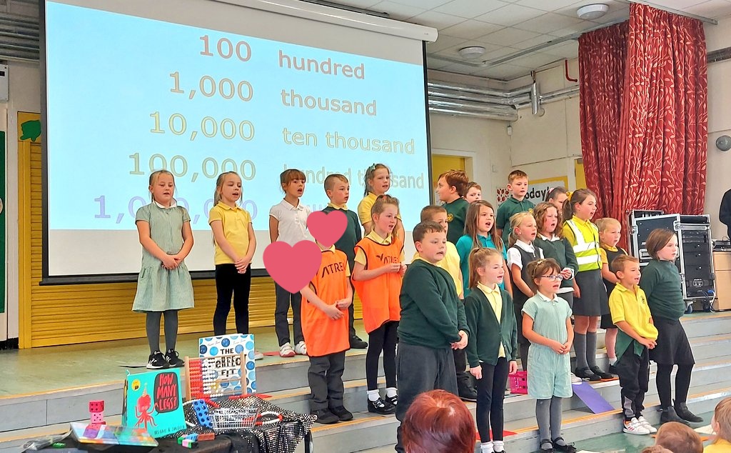 KnightsridgePr1's tweet photo. Thank you to Primary 3 @MissMuirKPS for leading our whole school assembly so confidently this week. 'Numbers are Everywhere!' 
🔢2️⃣4️⃣6️⃣8️⃣🔟🌟
@mathsweekscot #MathsWeekScot @WLmaths https://t.co/HsXF1jcEkT
