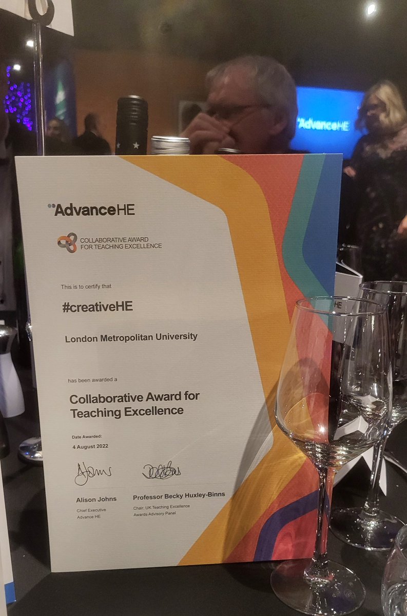 alexgspiers's tweet photo. What a night at Anfield! #creativeHE gang looked fab as we won the #CATE22 award. Well done @AdvanceHE for a special evening celebrating excellence in teaching in HE. Feeling fortunate to work with amazing people. Thanks @GordonCE @stellaekebuisi for the support https://t.co/Wn08gnuHw0